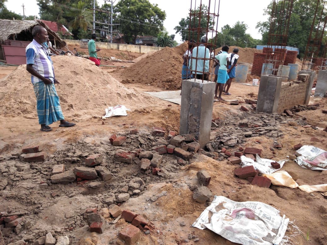 school building collapsed in pudukkottai